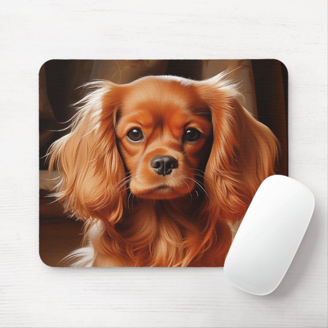 Ruby Cavalier King Charles Spaniel Mousepad (Mit Mouse)