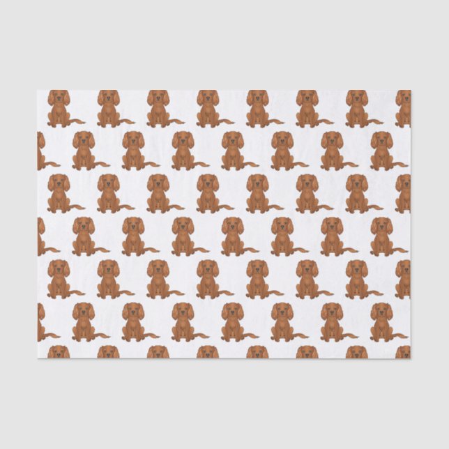 Ruby Cavalier King Charles Spaniel Muster Seidenpapier (Vorderseite)