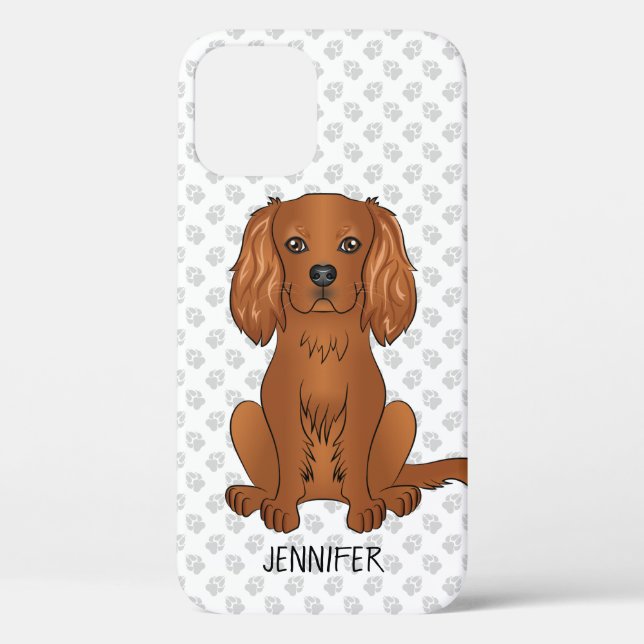 Ruby Cavalier King Charles Spaniel & Name Case-Mate iPhone Hülle (Rückseite)