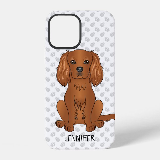 Ruby Cavalier King Charles Spaniel & Name iPhone Hülle (Rückseite)