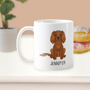 Ruby Cavalier King Charles Spaniel & Name Kaffeetasse