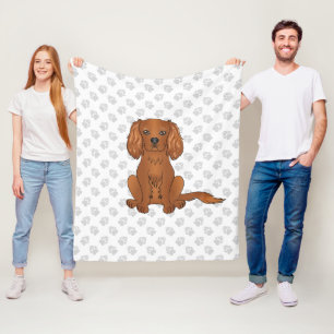 Ruby Cavalier King Charles Spaniel & Paws Fleecedecke