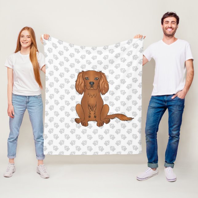 Ruby Cavalier King Charles Spaniel & Paws Fleecedecke (Beispiel)