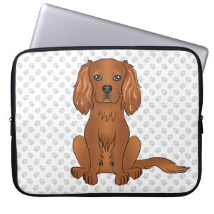 Ruby Cavalier King Charles Spaniel & Pfoten Laptopschutzhülle