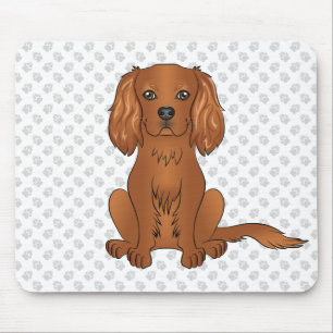 Ruby Cavalier King Charles Spaniel & Pfoten Mousepad