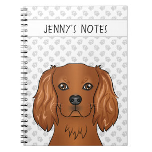 Ruby Cavalier King Charles Spaniel & Text Notizblock