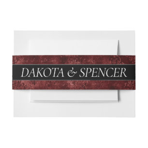 Ruby Crimson Red   Classic Grunge Wedding Names Einladungsbanderole