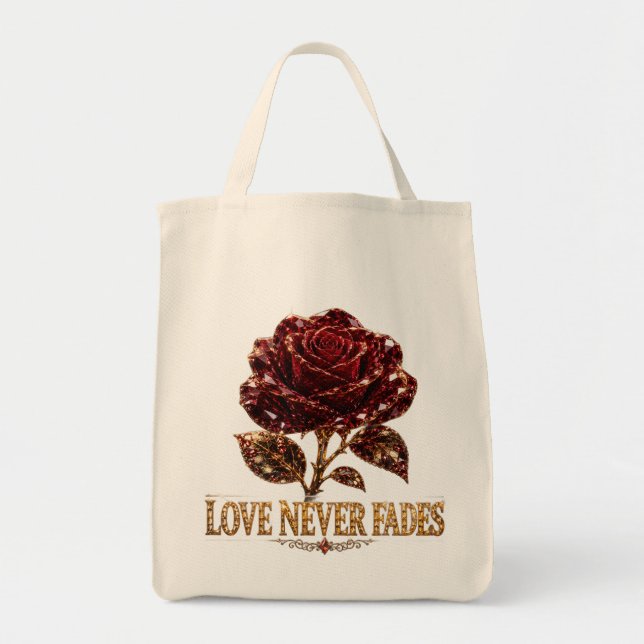 Ruby Crystal Rose – Love Never Fades Tragetasche (Vorne)