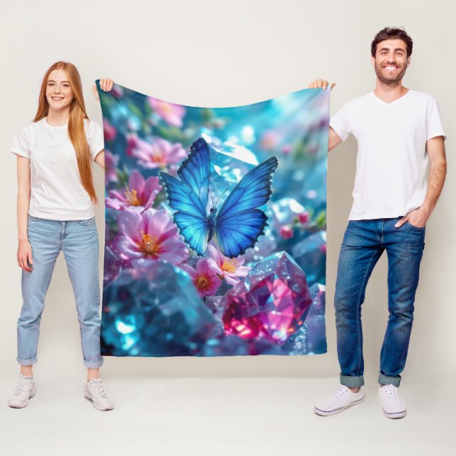 Ruby Crystals Garden Butterfly Fleecedecke (Beispiel)