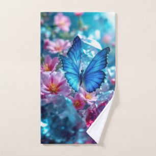 Ruby Crystals Garden Butterfly Handtuch