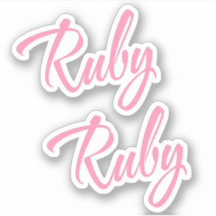 Ruby Decorative Name in Pink x2 Aufkleber