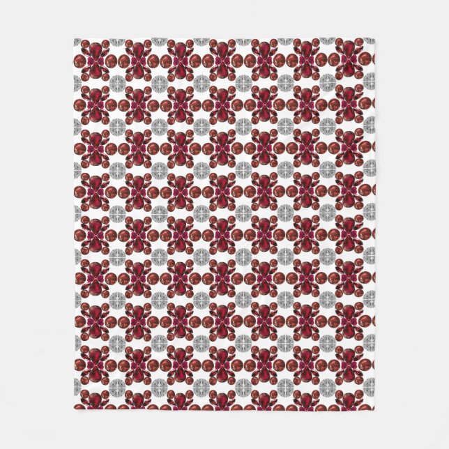 Ruby & Diamond Gemstone Art Red Fleecedecke (Vorderseite)