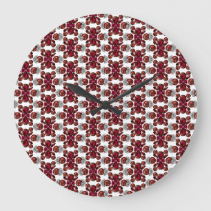 Ruby & Diamond Gemstone Art Red Große Wanduhr