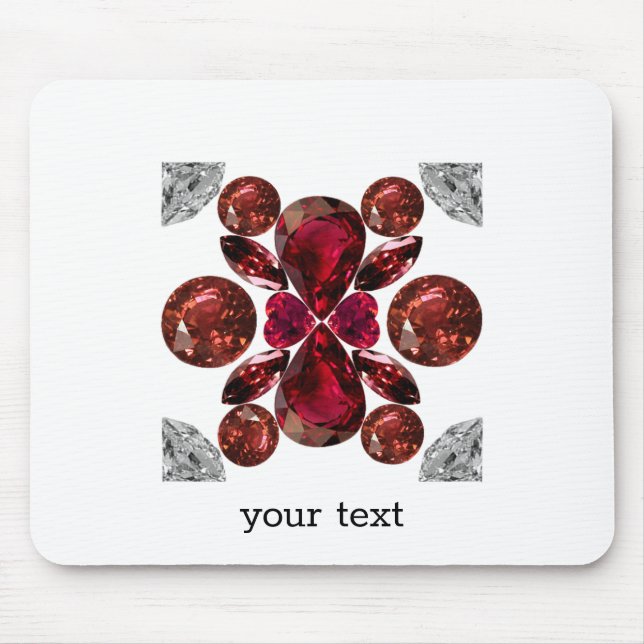 Ruby & Diamond Gemstone Art Red Mousepad (Vorne)