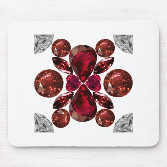 Ruby & Diamond Gemstone Art Red Mousepad (Vorne)