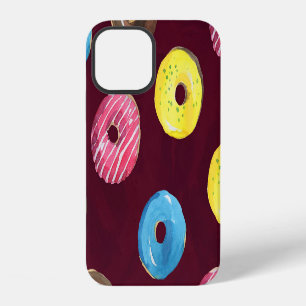 Ruby Donuts: Aquarellfarbenes, nahtloses Muster. iPhone 12 Hülle