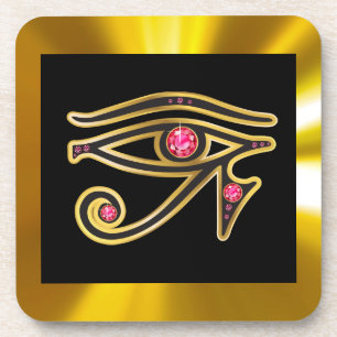 Ruby Eye von Ra in Gold Cork Untersetzer