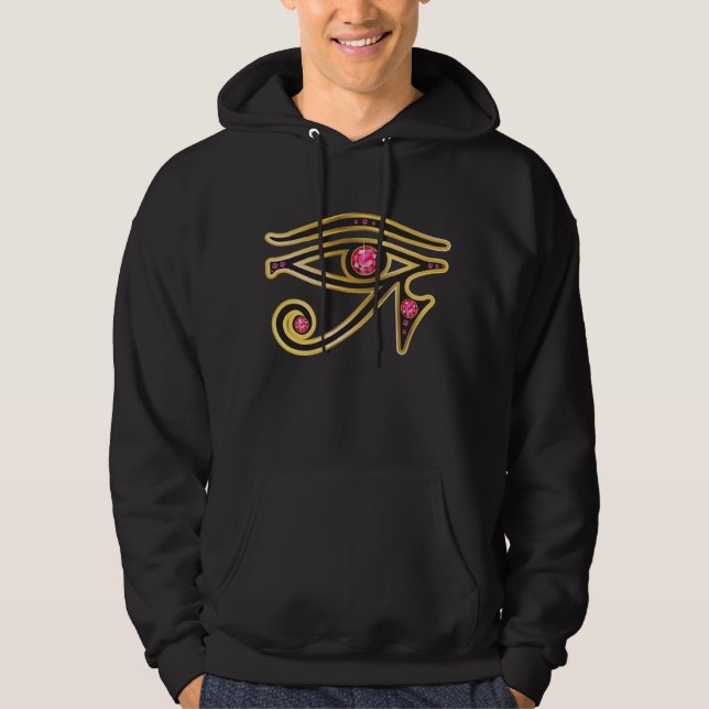 Ruby Eye von Ra in Gold Mens Hooded Sweatshirt (Vorderseite)