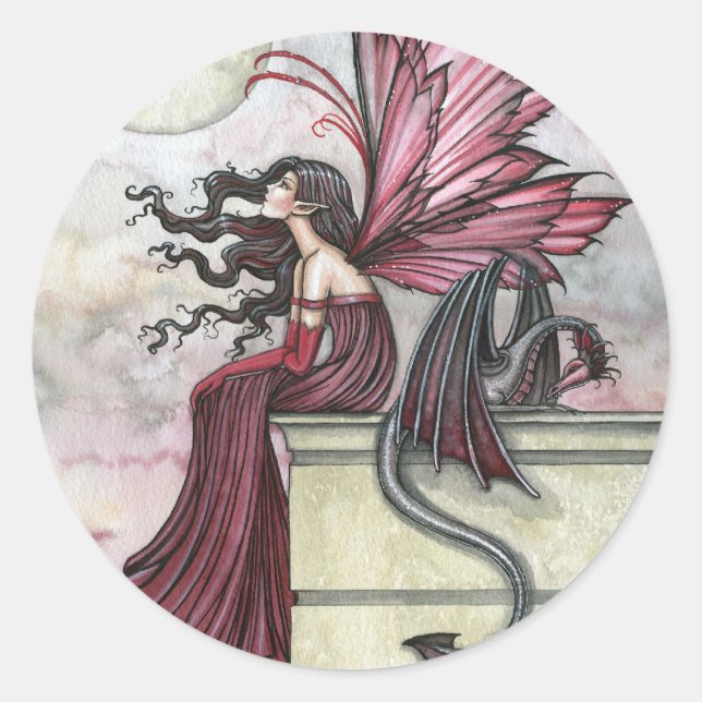 Ruby Fairy Dragon Sticker (Vorderseite)