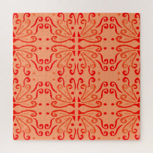 Ruby Floral: Tribal Geometric Pattern. Puzzle