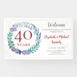 Ruby Floral Wreath Wedding zum 40. Jubiläum Banner