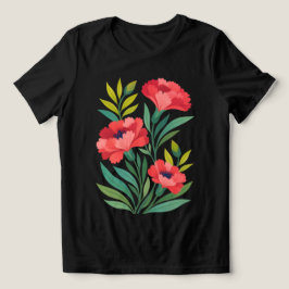 Ruby Garden Damen abstraktes Blumen T-Shirt Tri-Blend Shirt