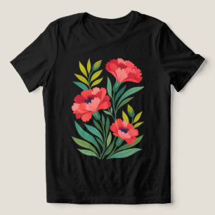 Ruby Garden Damen abstraktes Blumen T-Shirt Tri-Blend Shirt