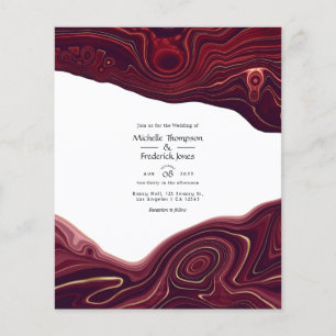Ruby Garnet und Gold Strata Agate Wedding Flyer