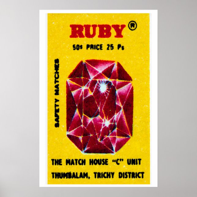 Ruby Gem - Streichholzschachtel-Druck - Ästhetisch Poster (Vorne)