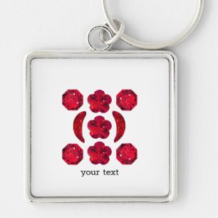 Ruby Gemstone Art, Red Schlüsselanhänger