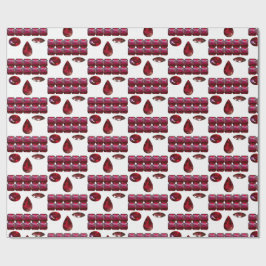Ruby Gemstone Face Pattern Red Wrapping Papier Geschenkpapier