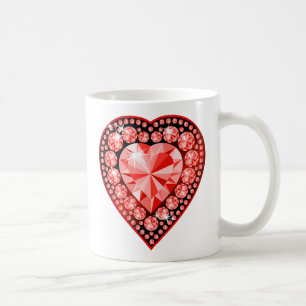 Ruby Gemstone Heart Kaffeetasse