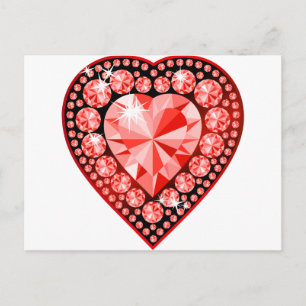 Ruby Gemstone Heart Postkarte