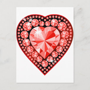 Ruby Gemstone Heart Postkarte