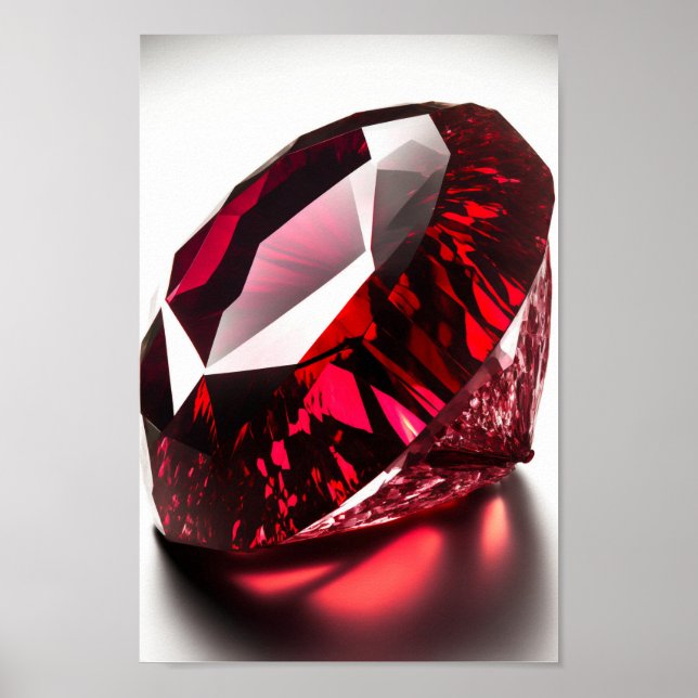 Ruby Gemstone Makro geschlossen Foto Poster (Vorne)