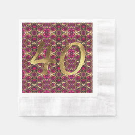 Ruby Gemstone Pattern 40. Hochzeitstag Serviette