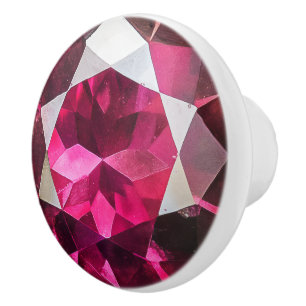 Ruby Gemstone Pattern Keramikknauf