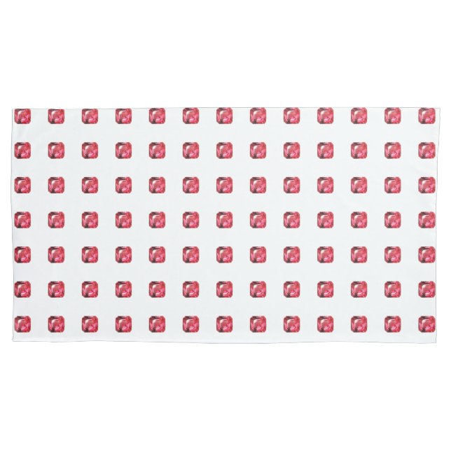 Ruby Gemstone Pink Kissenbezug (Vorderseite-Links)