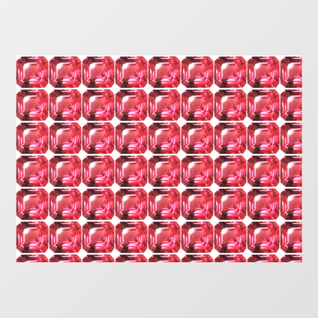 Ruby Gemstone Rujon Birthstone Rot Fensteraufkleber (Blatt)