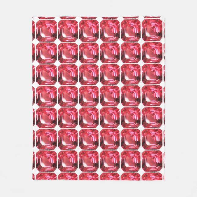 Ruby Gemstone Rujon Birthstone Rot Fleecedecke (Vorderseite)