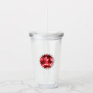 Ruby Gemstone und Pearls Acryltrinkbecher
