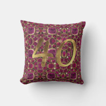 Ruby Gold Gemstone Muster Golden Number 40