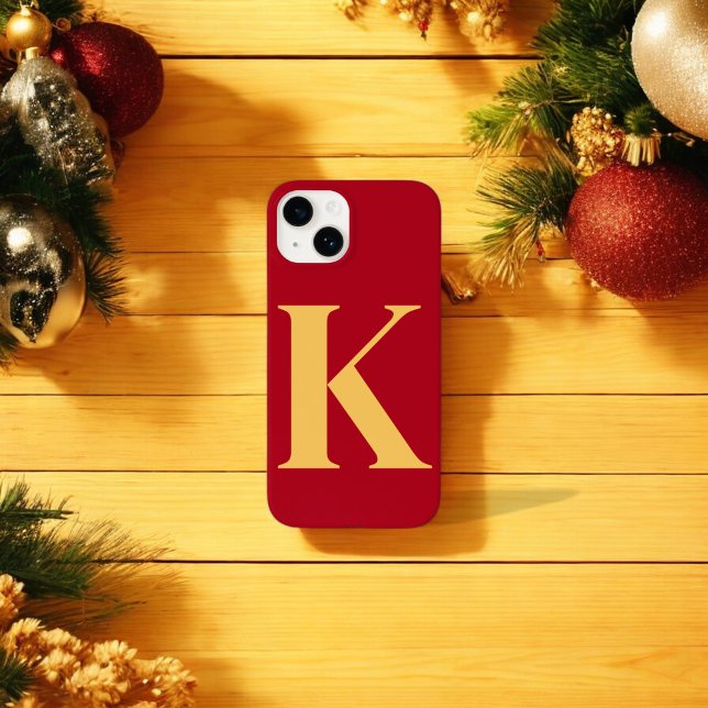 Ruby Gold Initial Personalisiert Monogram Design Case-Mate iPhone Hülle (Von Creator hochgeladen)