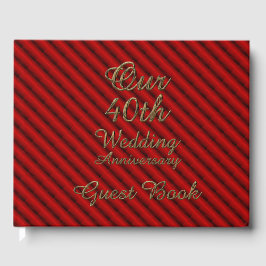 Ruby Gold Typografie zum 40. Hochzeitstag Gästebuch