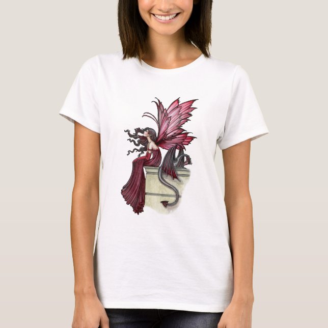 Ruby Gothic Red Fairy und Dragon T-Shirt (Vorderseite)