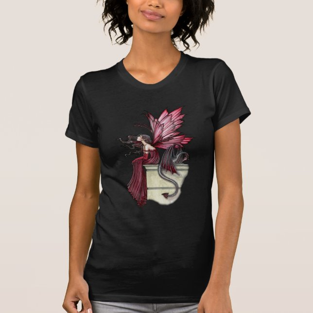 Ruby Gothic Red Fairy und Dragon T-Shirt (Vorderseite)