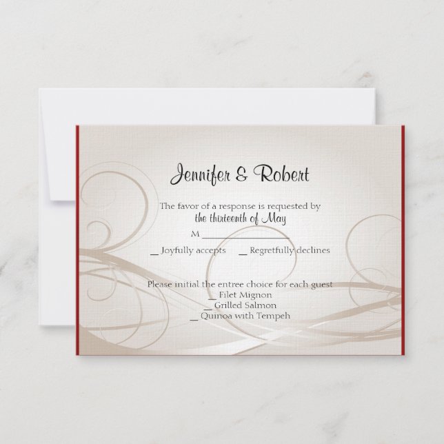 Ruby Heart 40th Anniversary Response Card RSVP Karte (Vorderseite)