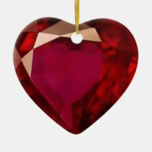 Ruby Heart Keramikornament