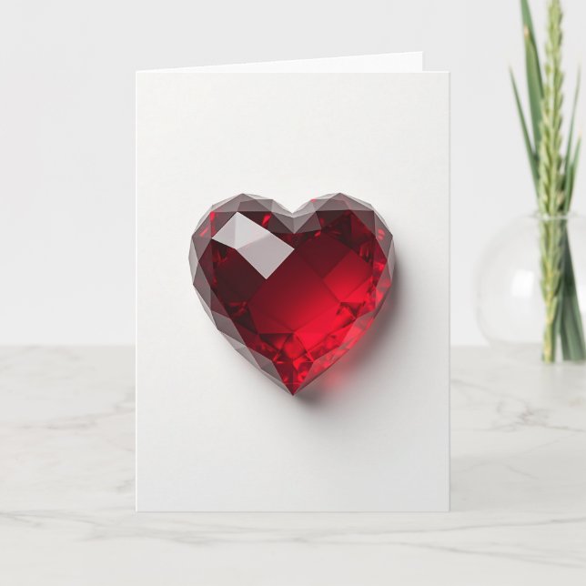 Ruby Heart Love Card Karte (Vorderseite)