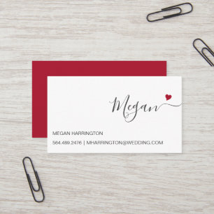 Ruby Heart Simple Elegante Typografie Custom Visitenkarte